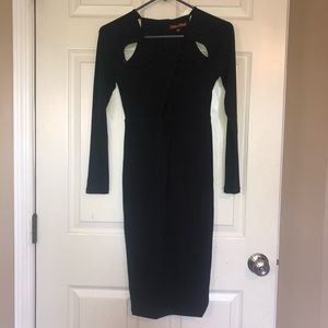 Dance & Marvel Black Cutout Bodycon Dress